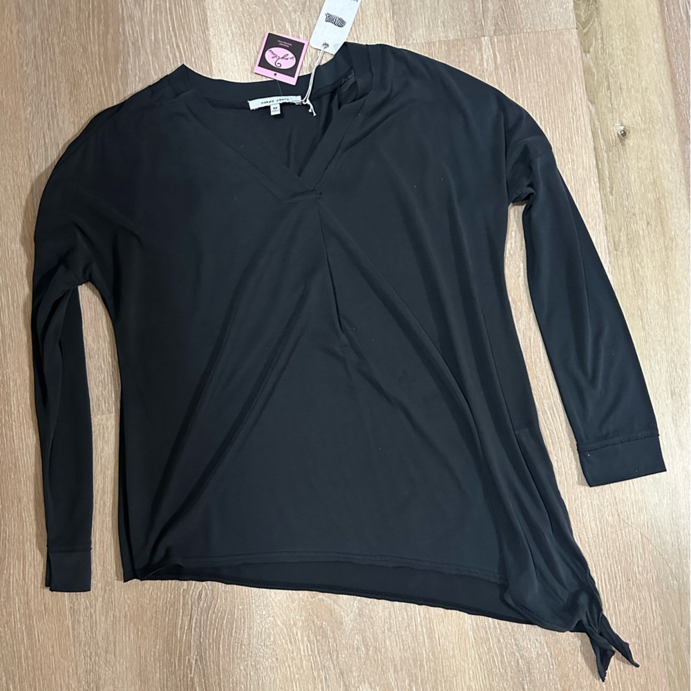 Naked Zebra Classic Black V-Neck Blouse